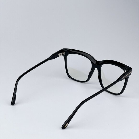 Tom Ford FT5768-B 001 BRAND NEW Eyeglasses Shiny Black Blue Block Square Women